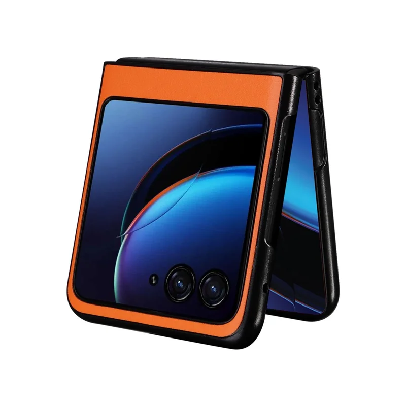 For Motorola Razr 40 Ultra 5G Drop-Proof Phone Cover Shockproof Slim PU+PC Phone Case - Orange