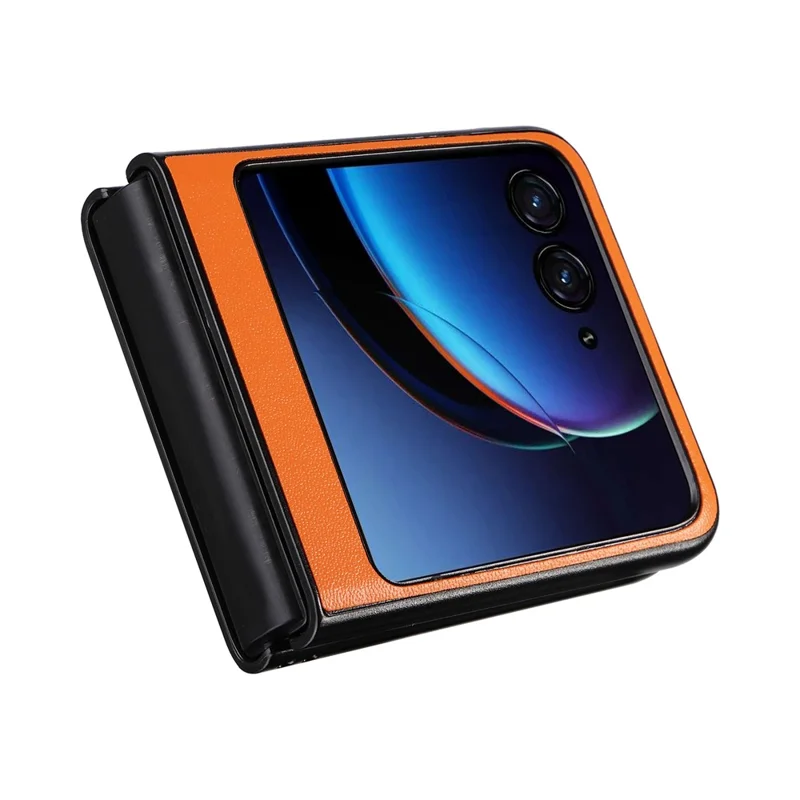 For Motorola Razr 40 Ultra 5G Drop-Proof Phone Cover Shockproof Slim PU+PC Phone Case - Orange