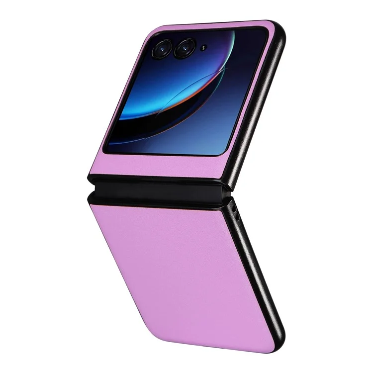 For Motorola Razr 40 Ultra 5G Drop-Proof Phone Cover Shockproof Slim PU+PC Phone Case - Purple