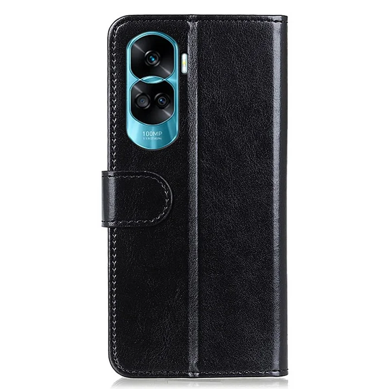 Per Honor 90 Lite 5G / X50i Custodia in pelle PU Stand Crazy Horse Texture Cover Wallet - Nero