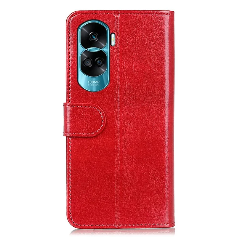 For Honor 90 Lite 5G / X50i PU Leather Cell Phone Case Stand Crazy Horse Texture Cover Wallet - Red