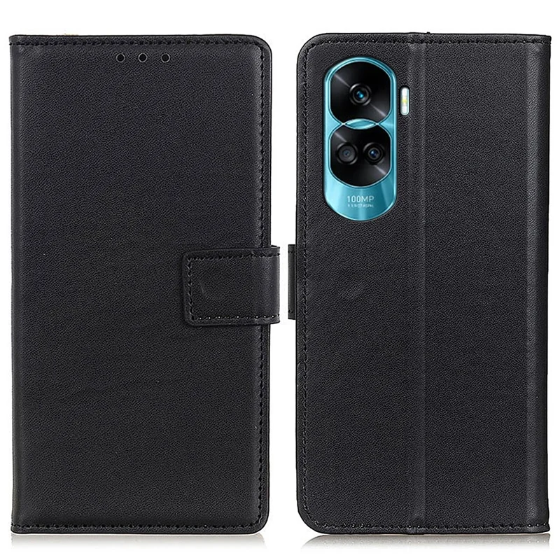 For Honor 90 Lite 5G / X50i Dustproof Cover Shockproof Wallet Stand Textured PU Leather Phone Case - Black