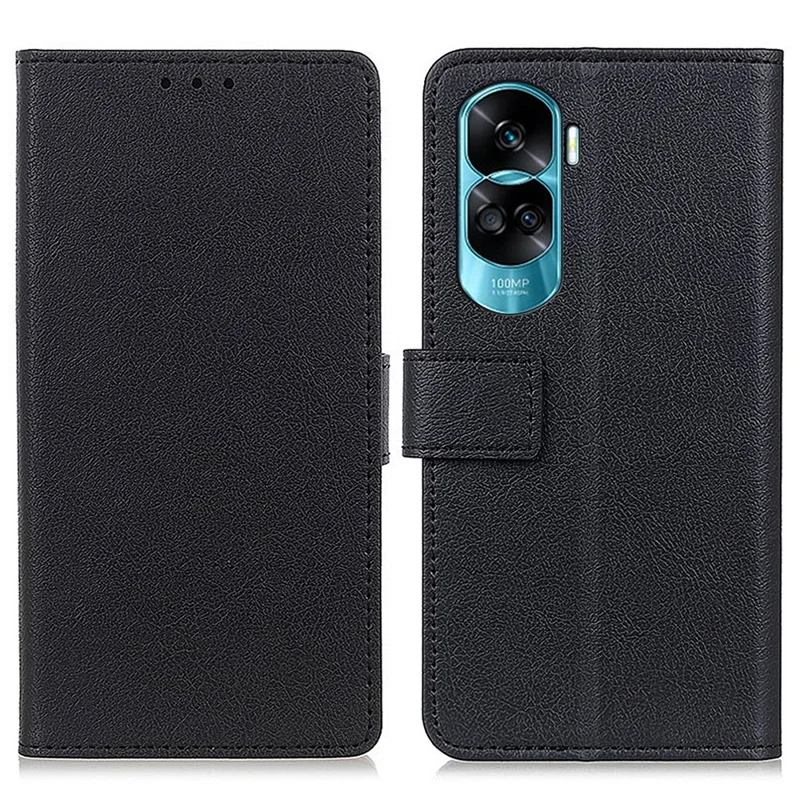 Futerał na telefon komórkowy Honor 90 Lite 5G / X50i z podstawką i portfelem, ochronna obudowa z syntetycznej skóry PU - Czarny