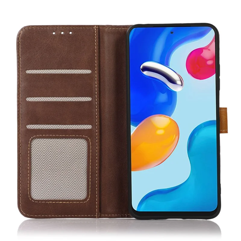 For Honor 90 Lite 5G / X50i Shockproof Calf Texture Leather Case Stand Wallet Cell Phone Cover - Coffee