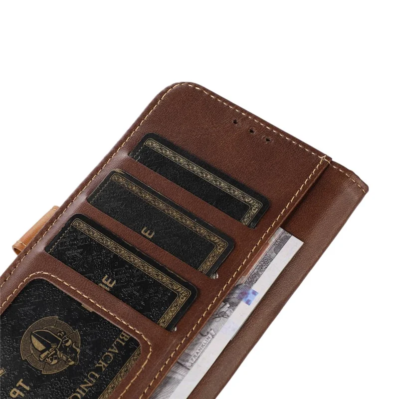 For Honor 90 Lite 5G / X50i Shockproof Calf Texture Leather Case Stand Wallet Cell Phone Cover - Coffee