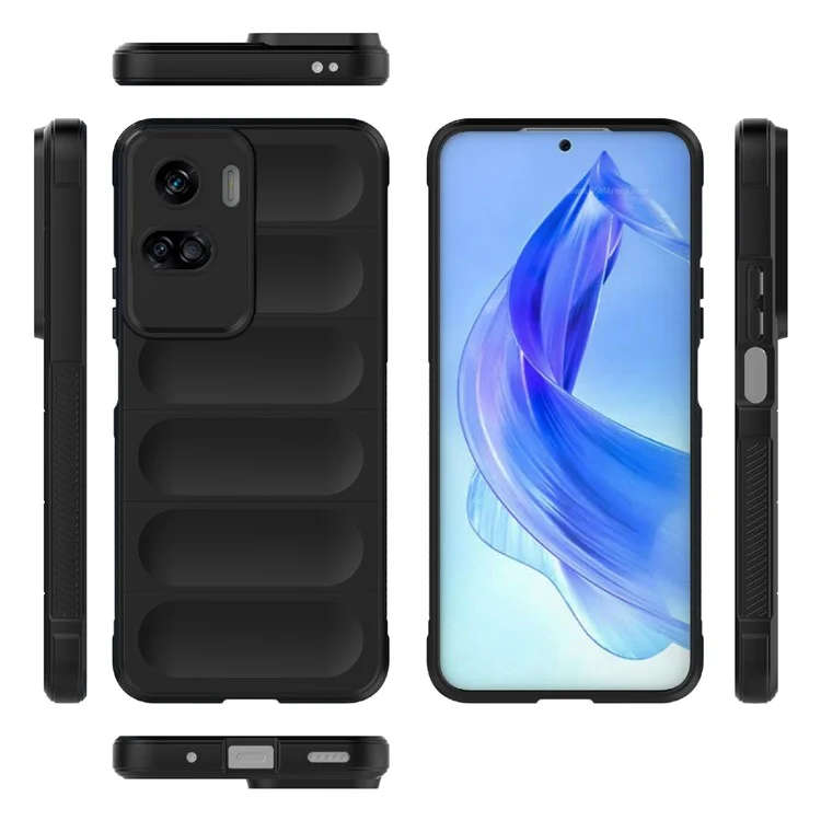Чехол для телефона TPU для Honor 90 Lite 5G, прочный, устойчивый к падениям, тонкий чехол для телефона - черный