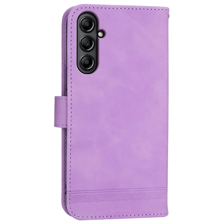 DIERFENG DF-03 Étui à rabat avec motif de lignes pour Samsung Galaxy A25 5G (Global) (161,0 x 76,5 x 8,3 mm), étui en cuir synthétique avec support - Violet