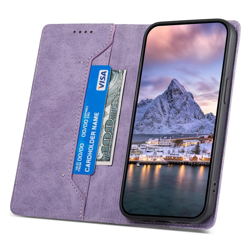 DF-05 For Realme C53 (Global) / C53 (India) / C51 PU Leather Case RFID Blocking Phone Cover with Stand Wallet - Purple
