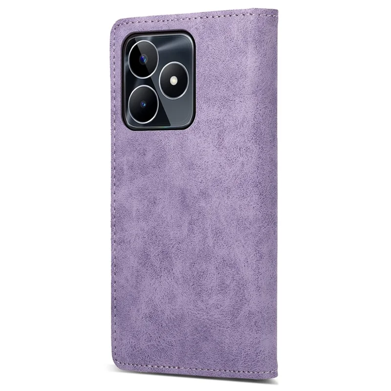 DF-05 For Realme C53 (Global) / C53 (India) / C51 PU Leather Case RFID Blocking Phone Cover with Stand Wallet - Purple