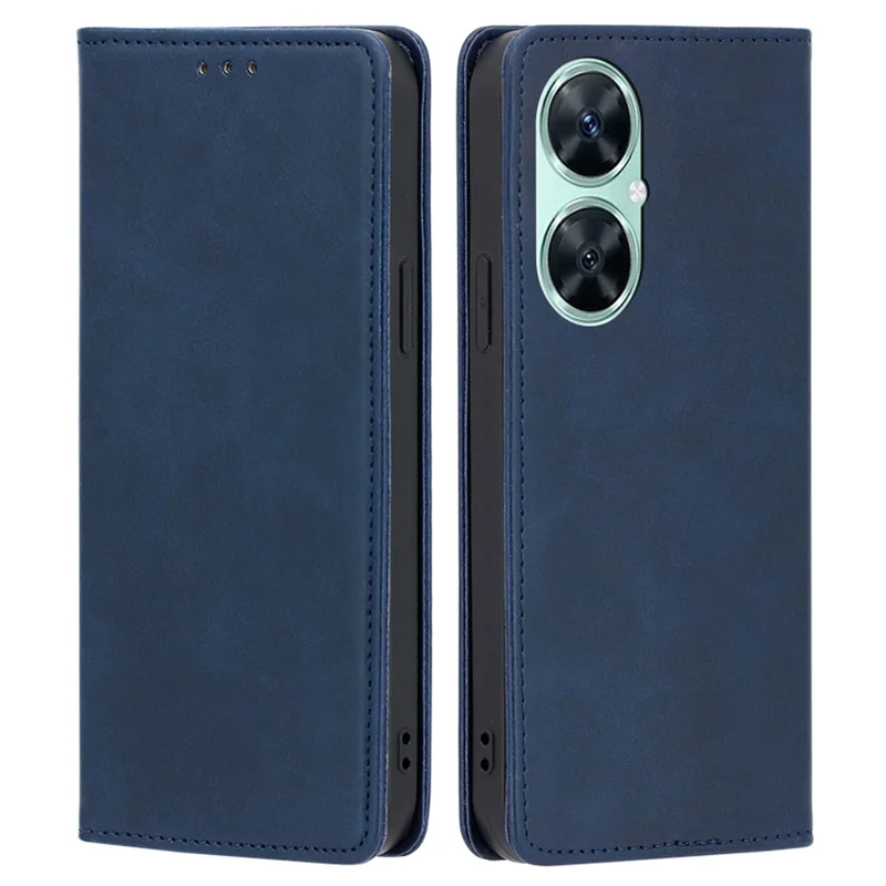For Huawei Enjoy 60 Pro / nova 11i / Maimang 20 Slim-Fit Calf Texture Leather Shell Stand Wallet Phone Case Cover - Sapphire