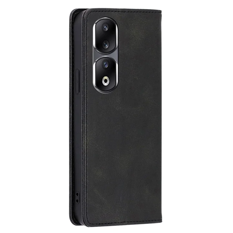 For Honor 90 Pro Capa de Couro PU à Prova de Choque com Suporte e Carteira - Preto