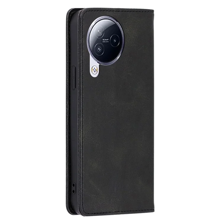 Für Xiaomi Civi 3 5G TPU+PU-Ledercover Stand-Brieftasche Anti-Scratch Kalbleder-Textur Handyhülle - Schwarz