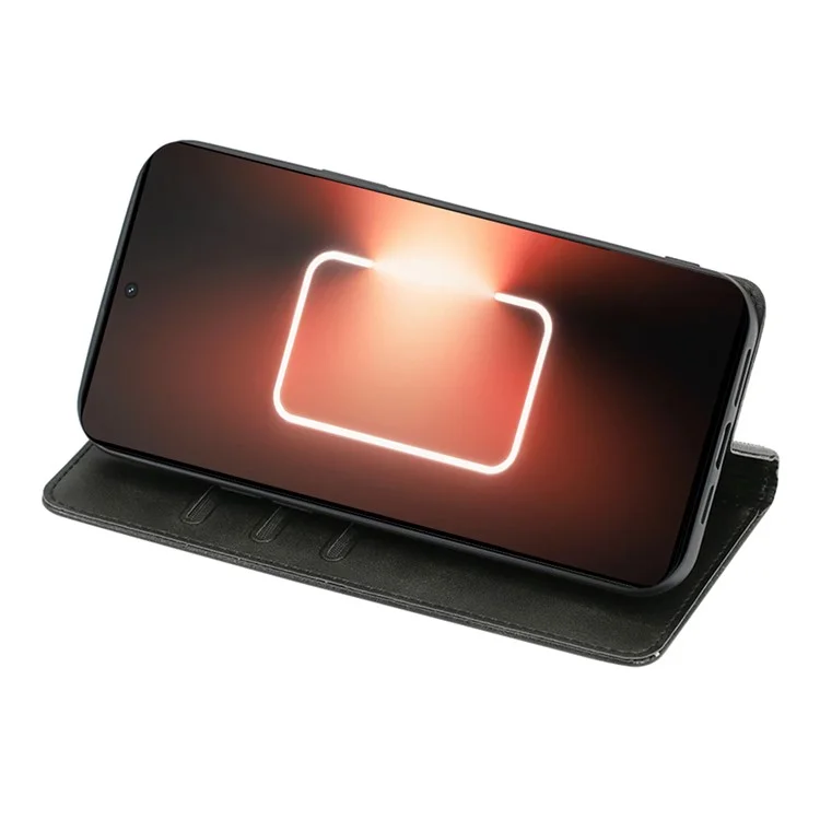 Pour Realme 11 Pro+ 5G / 11 Pro 5G Coque de téléphone antichoc, texture veau, support portefeuille en cuir PU - Noir