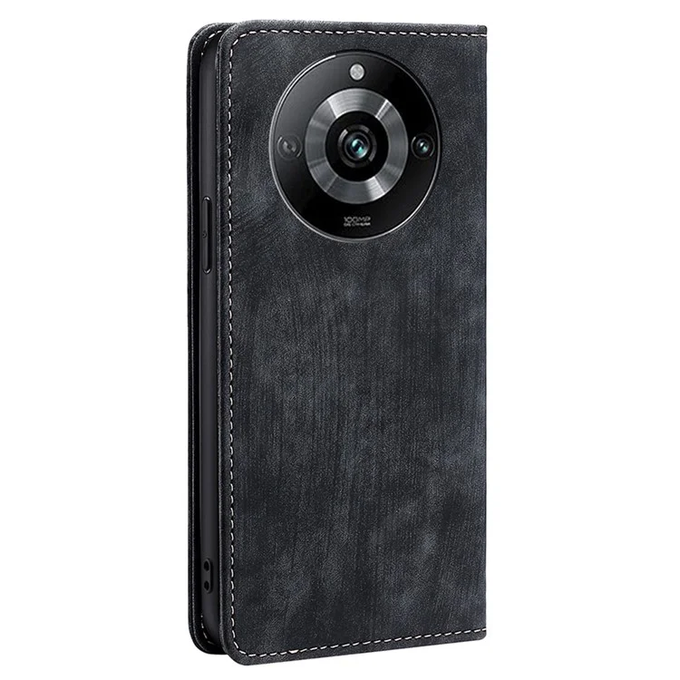 For Realme 11 Pro+ 5G / 11 Pro 5G Wallet Phone Case Leather Stand Anti-drop Cover with RFID Blocking Function - Black