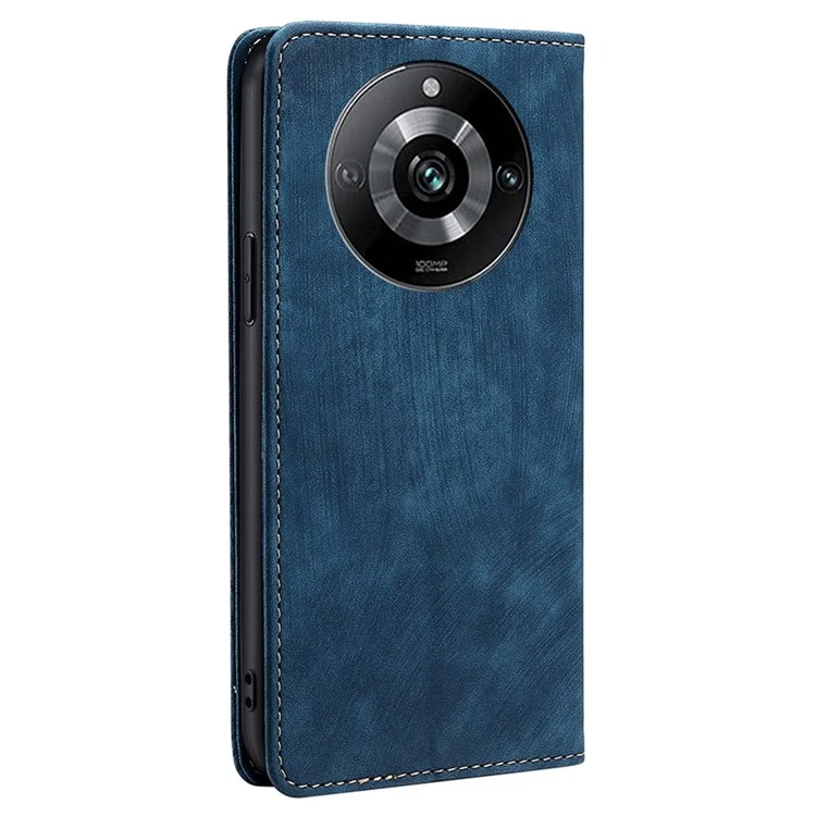 Für Realme 11 Pro+ 5G / 11 Pro 5G Wallet Phone Case Leder Ständer Anti-drop Cover mit RFID-Blockierfunktion - Blau
