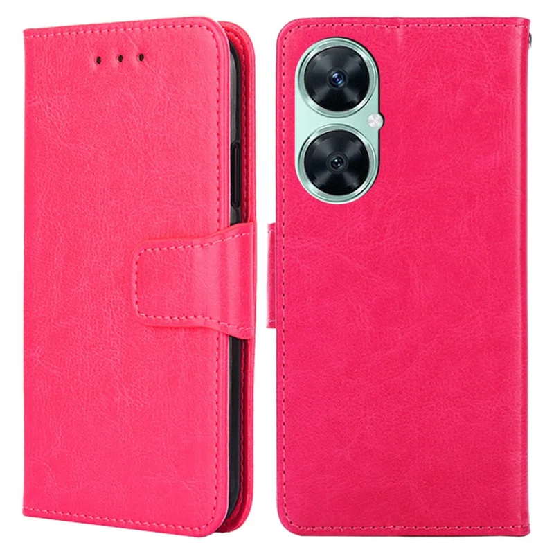 For Huawei Enjoy 60 Pro / nova 11i / Maimang 20 Wallet Stand Case Anti-scratch Textured PU Leather Phone Cover - Rose