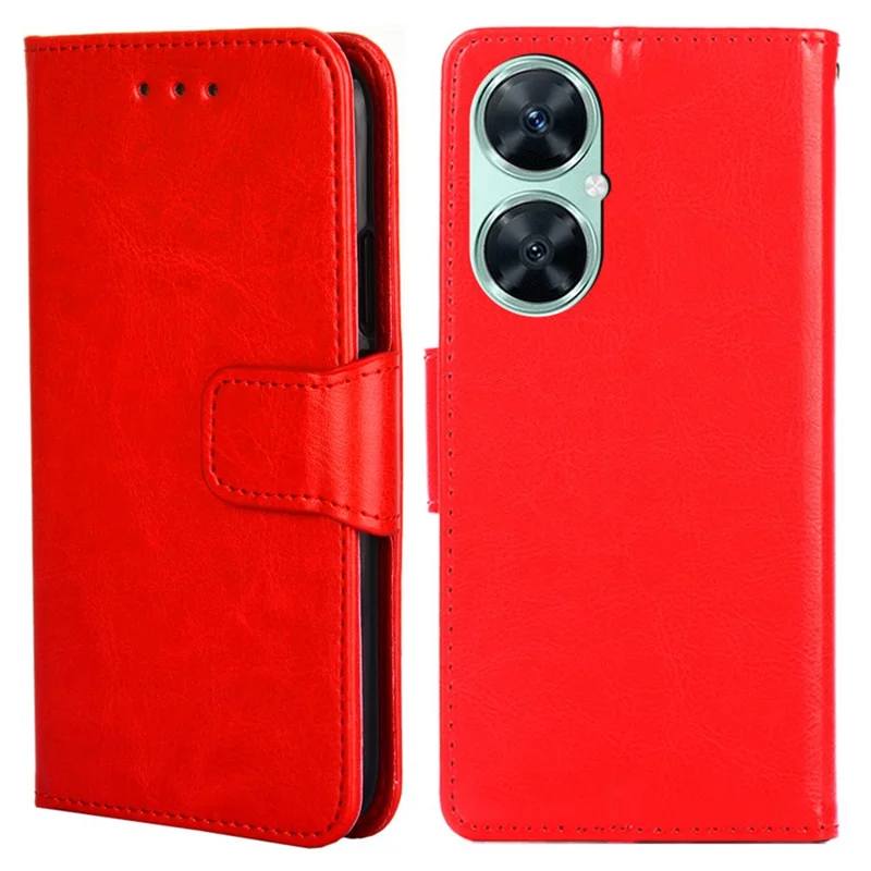 For Huawei Enjoy 60 Pro / nova 11i / Maimang 20 Wallet Stand Case Anti-scratch Textured PU Leather Phone Cover - Red