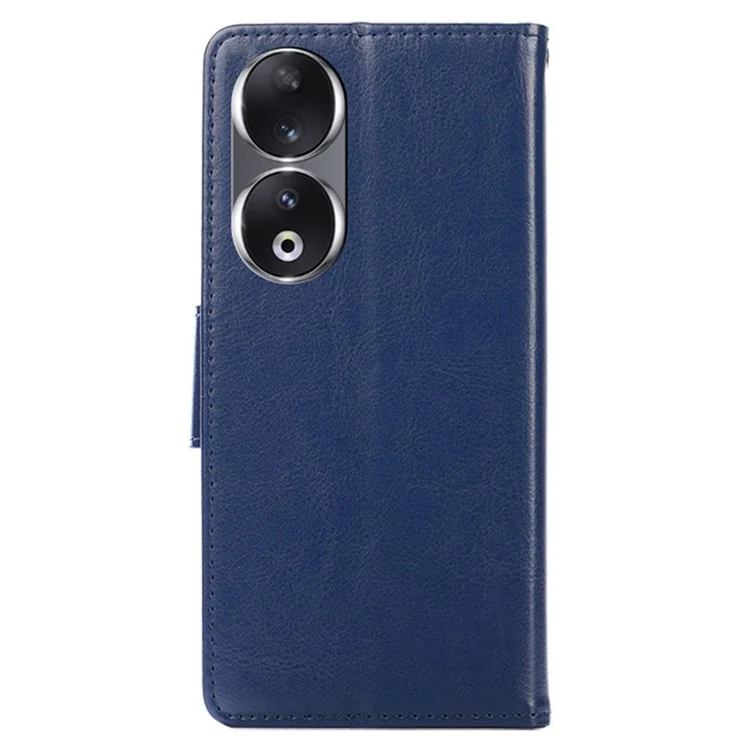 For Honor 90 Texturizado Case de Telefone Celular PU Leather Stand Anti-scratch Mobile Phone Cover Wallet - Safira