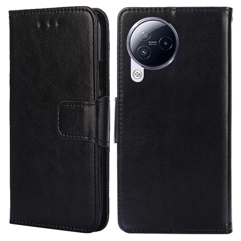 For Xiaomi Civi 3 5G Dustproof Phone Shell Wallet Stand Case Anti-scratch Textured PU Leather Phone Cover - Black