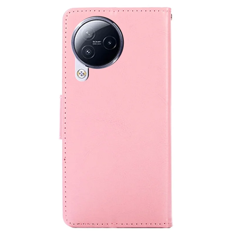 Para Xiaomi Civi 3 5G Capa de Telefone a Prova de Poeira Carteira Suporte de Pé Caso Anti-arranhões Texturizado Capa de Telefone de Couro PU - Rosa