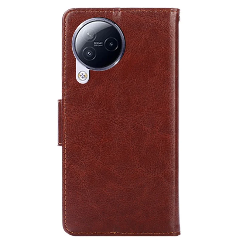 For Xiaomi Civi 3 5G Dustproof Phone Shell Wallet Stand Case Anti-scratch Textured PU Leather Phone Cover - Brown