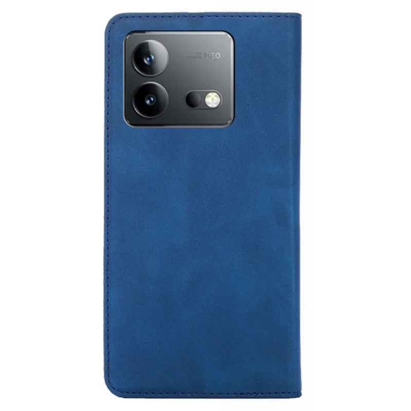 Pour le vivo iQOO Neo8 Pro 5G / Neo8 5G Skin-touch Cell Phone Cover Stand PU Leather Shell Card Slot Phone Case - Bleu