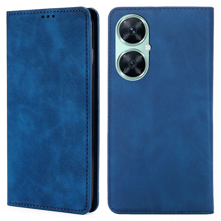 For Huawei Enjoy 60 Pro / nova 11i / Maimang 20 Card Holder PU Leather Phone Case Skin-touch Phone Stand Cover - Blue