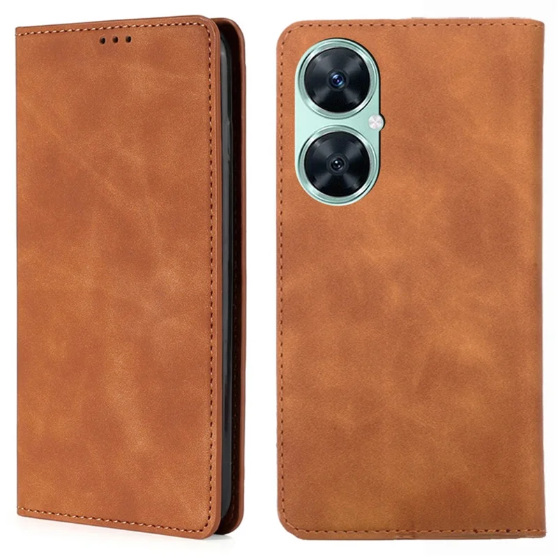 Per Huawei Enjoy 60 Pro / nova 11i / Maimang 20 Porta Carte PU Pelle Cover Telefono - Marrone Chiaro