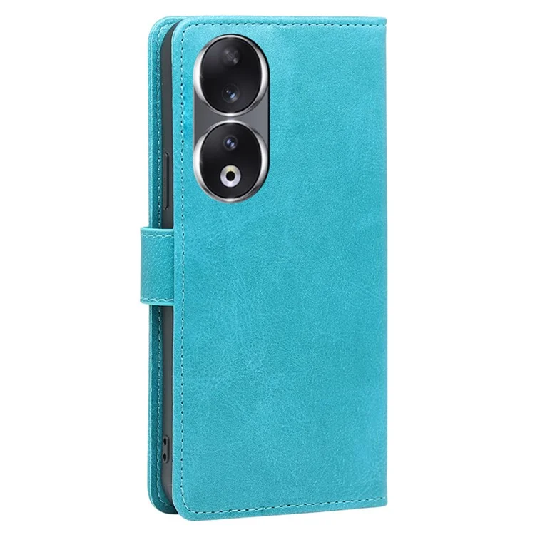 For Honor 90 Phone Wallet Case Calf Texture TPU+PU Leder Schale Ständer Anti-Drop Cover - Baby Blue