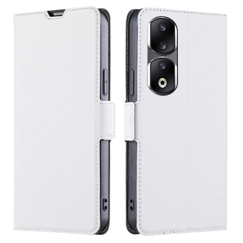 Capa de Suporte para Telefone For Honor 90 Pro, em Couro PU à prova de choques, com Slot para Cartão - Branca