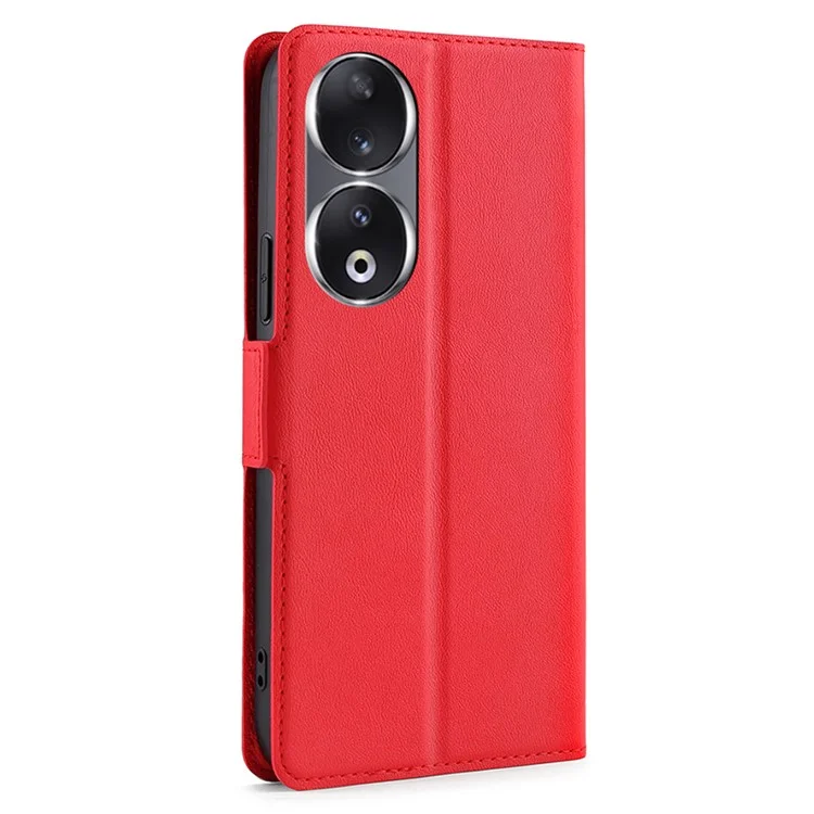 For Honor 90 Cell Phone Case PU Leather Card Slot Design Stand Phone Cover - Red