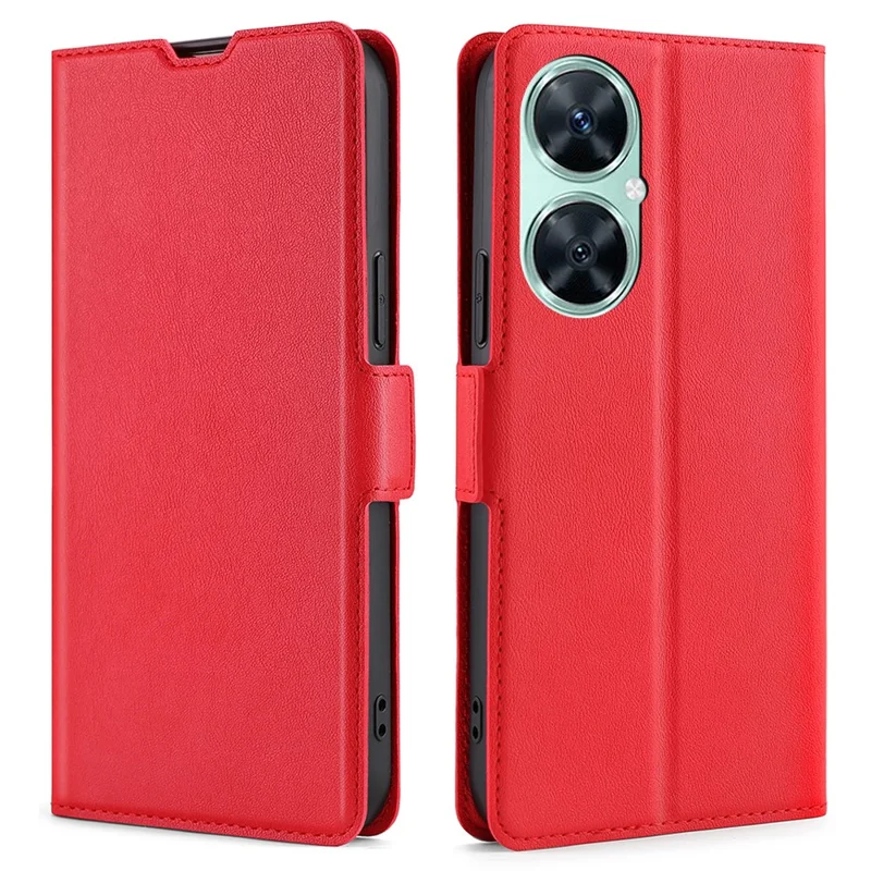 Für Huawei nova 11i / Enjoy 60 Pro / Maimang 20 Kartenfach PU-Leder-Cover Handyständer-Hülle - Rot