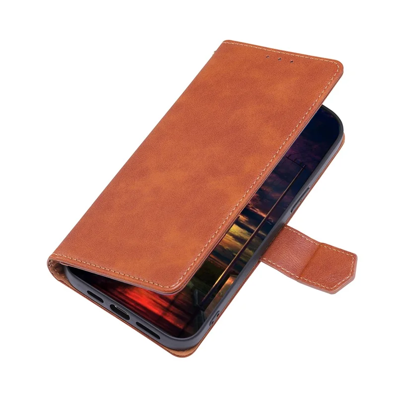 For Huawei Enjoy 60 Pro / nova 11i / Maimang 20 Leather Shell Cowhide Texture Wallet RFID Blocking Phone Stand Cover - Brown