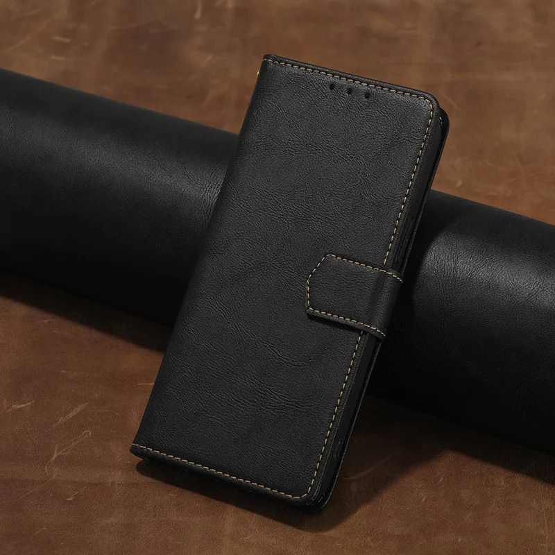 For Xiaomi Civi 3 5G Wallet Stand Phone Case RFID Blocking PU Leather Shell Cowhide Texture Cover - Black