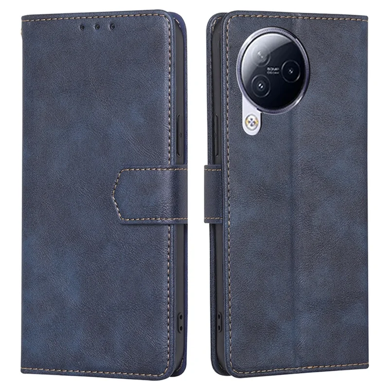 For Xiaomi Civi 3 5G Wallet Stand Phone Case RFID Blocking PU Leather Shell Cowhide Texture Cover - Blue