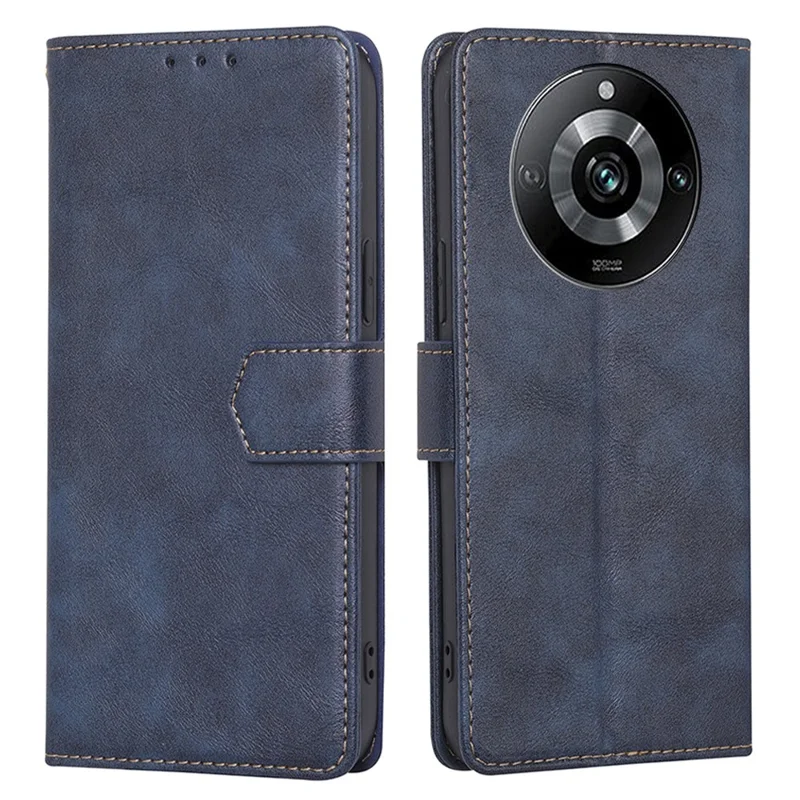 For Realme 11 Pro+ 5G / 11 Pro 5G Cowhide Texture Wallet Phone Case RFID Blocking Leather Stand Cover - Blue