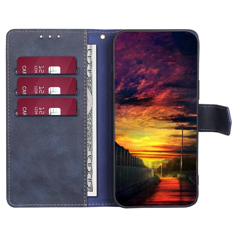 For Realme 11 Pro+ 5G / 11 Pro 5G Cowhide Texture Wallet Phone Case RFID Blocking Leather Stand Cover - Blue