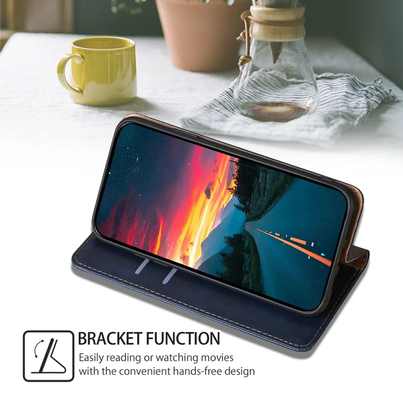 For Huawei Enjoy 60 Pro / nova 11i / Maimang 20 Stand Wallet PU Leather Phone Shell Magnetic Phone Case Cover - Blue
