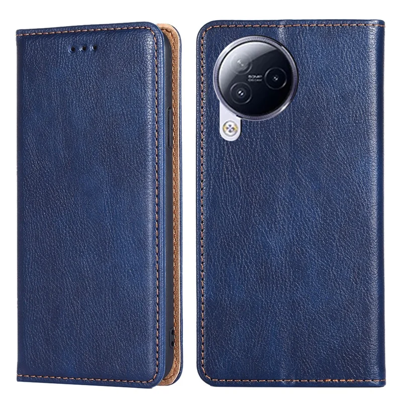 For Xiaomi Civi 3 5G Smartphone Case Stand Wallet PU Leather Phone Shell Solid Color Cover - Blue