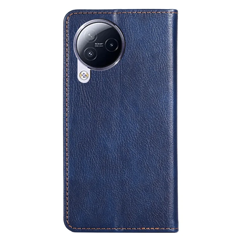 For Xiaomi Civi 3 5G Smartphone Case Stand Wallet PU Leather Phone Shell Solid Color Cover - Blue