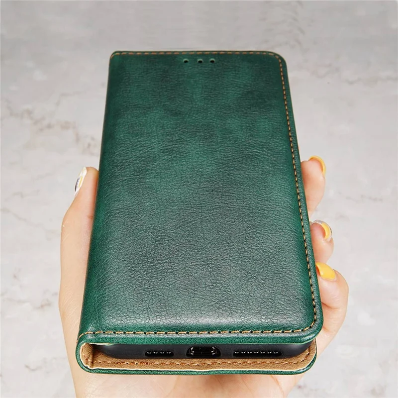 For Xiaomi Civi 3 5G Smartphone Case Stand Wallet PU Leather Phone Shell Solid Color Cover - Green