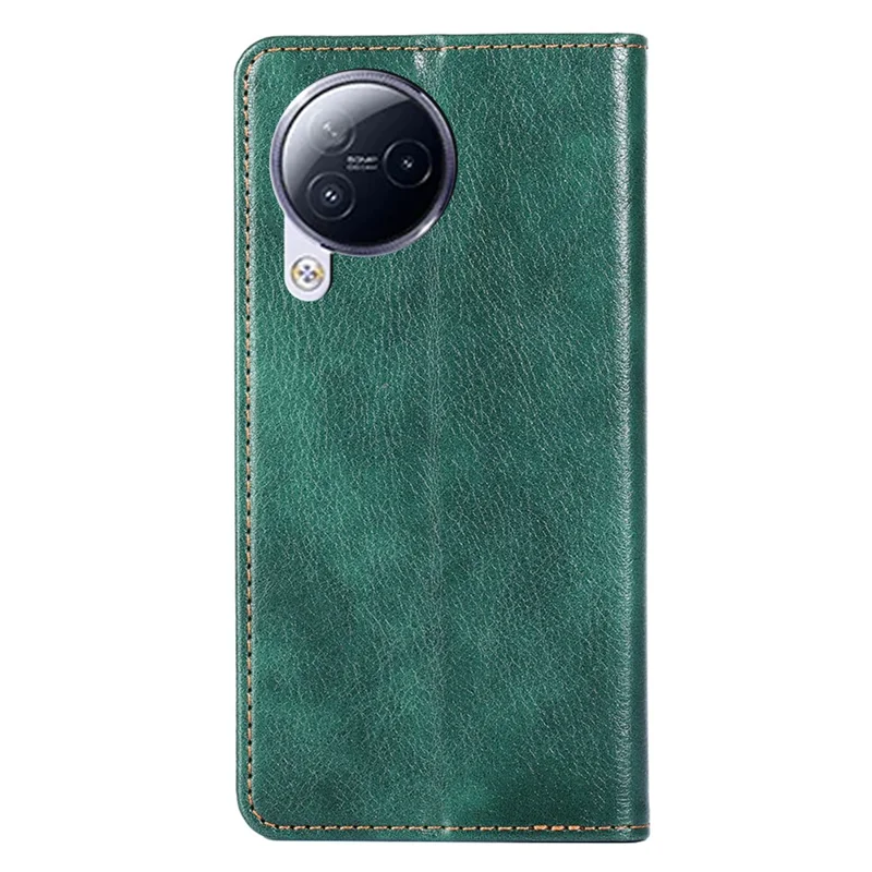 For Xiaomi Civi 3 5G Smartphone Case Stand Wallet PU Leather Phone Shell Solid Color Cover - Green