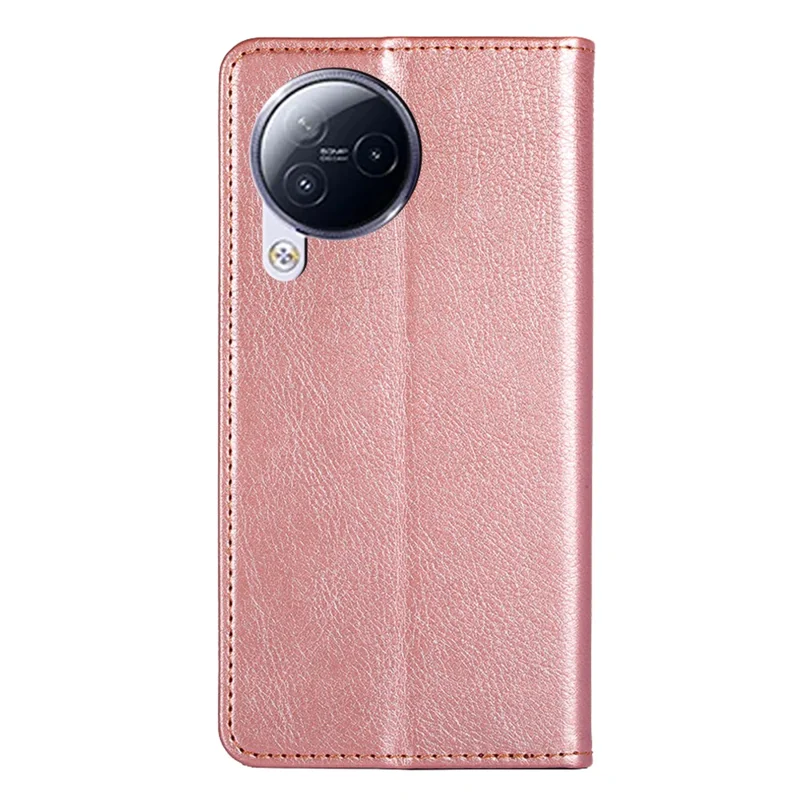 Pour Xiaomi Civi 3 5G Étui de téléphone Debout Portefeuille Cuir PU Coque de téléphone Couleur unie - Or Rose