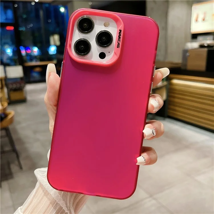 Capa Acrylic TPU à prova de choques para iPhone 15 Pro Max Capa de telefone anti-queda com cor gradiente - Vermelho
