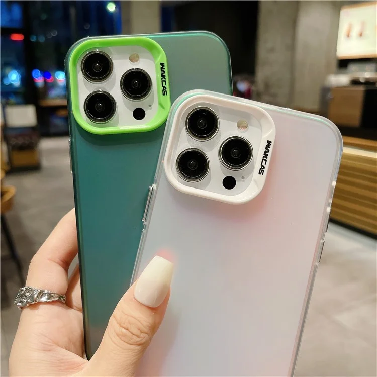 Capa Acrylic TPU à prova de choques para iPhone 15 Pro Max Capa de telefone anti-queda com cor gradiente - Vermelho