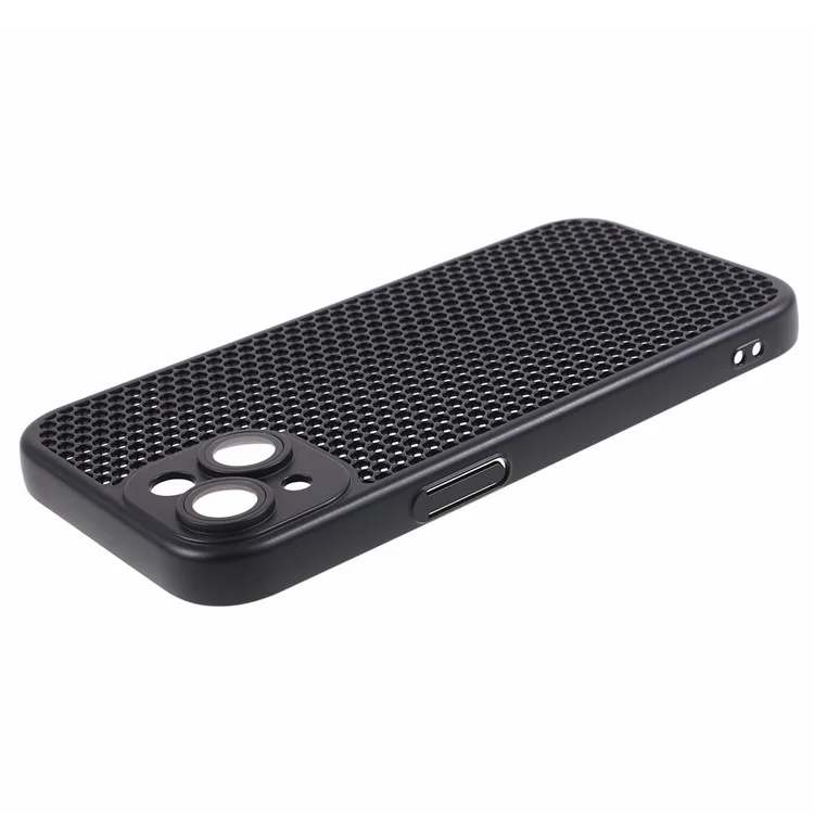 KSTDESIGN Icenets Series For iPhone 15 Plus Heat Dissipation Back Cover with Lens Film Hard PC Phone Case - Black