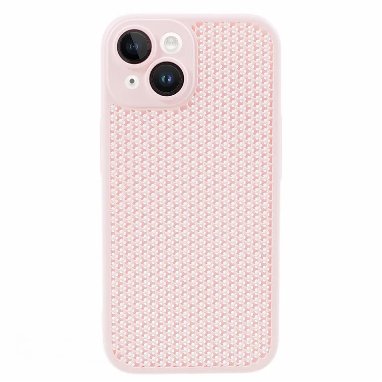 Coque de protection KSTDESIGN Icenets Series pour iPhone 15 Plus avec dissipation de chaleur et film de protection pour l'objectif - Rose