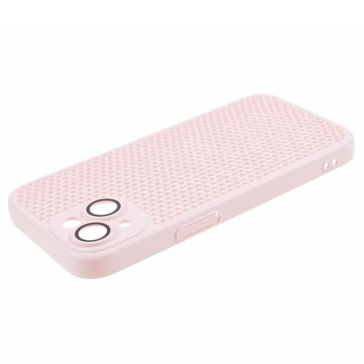 Coque de protection KSTDESIGN Icenets Series pour iPhone 15 Plus avec dissipation de chaleur et film de protection pour l'objectif - Rose