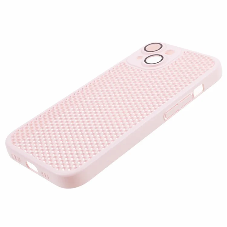 Coque de protection KSTDESIGN Icenets Series pour iPhone 15 Plus avec dissipation de chaleur et film de protection pour l'objectif - Rose