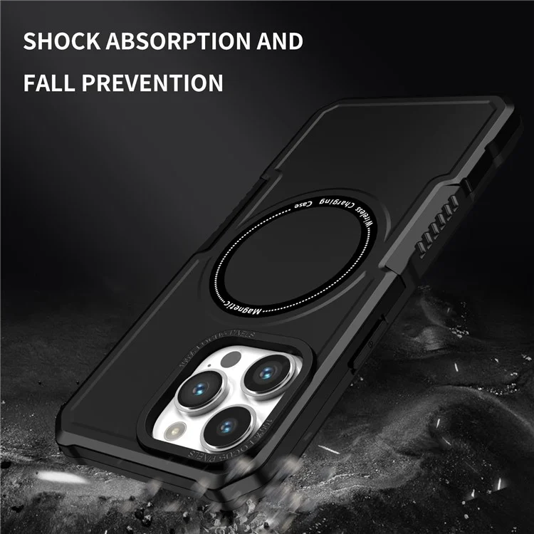 Magnetic Case for iPhone 15 Pro Compatible with Magsafe PC+TPU Hybrid Phone Cover - Black